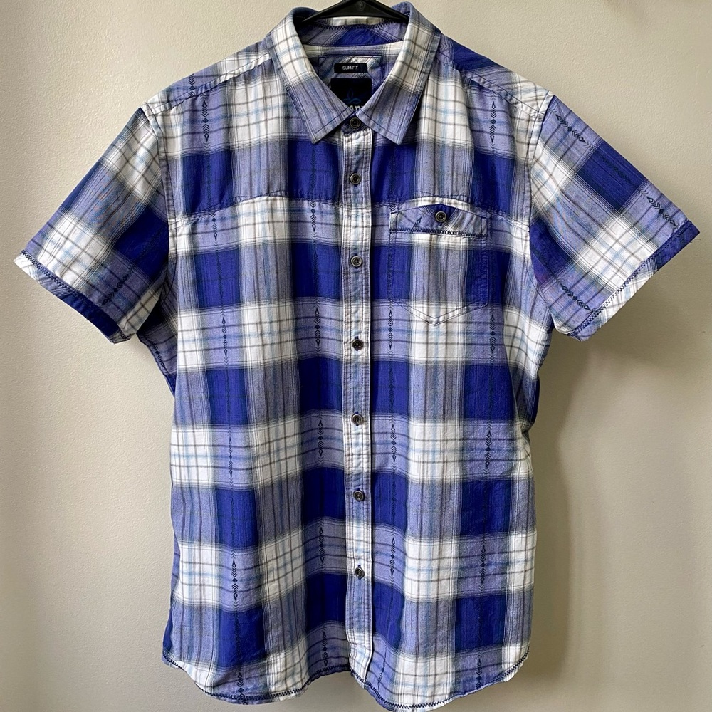Prana Slim Fit Large Patterned Button Down Shirt